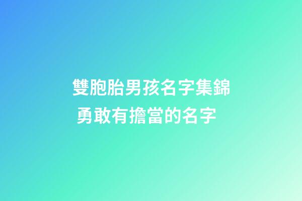 雙胞胎男孩名字集錦 勇敢有擔當的名字